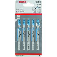 Bosch 5 лобзиковых пилок t118a, hss лобзиковые пилки 2608631013