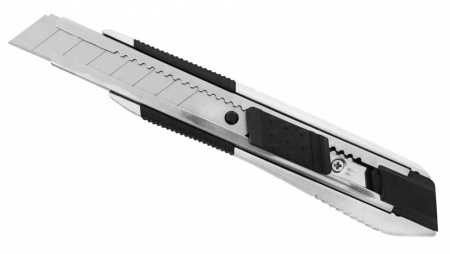 Нож Vertextools profi 18 мм, автоблок, al-корпус, tpr, лезвие sk5 0044-18-7