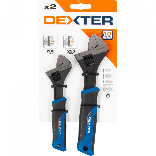 Набор ключей разводных Dexter N2DSET2 24-28 мм, 2 предметов